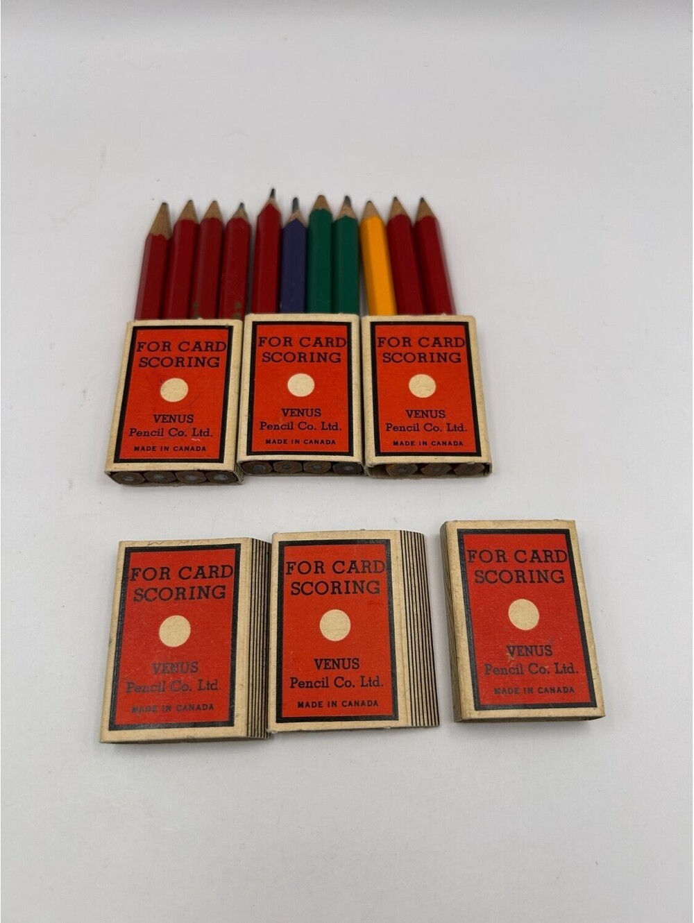 Venus Trumps 1411 Bridge Scoring Mini Pencils Set Playing Card Game Red Green